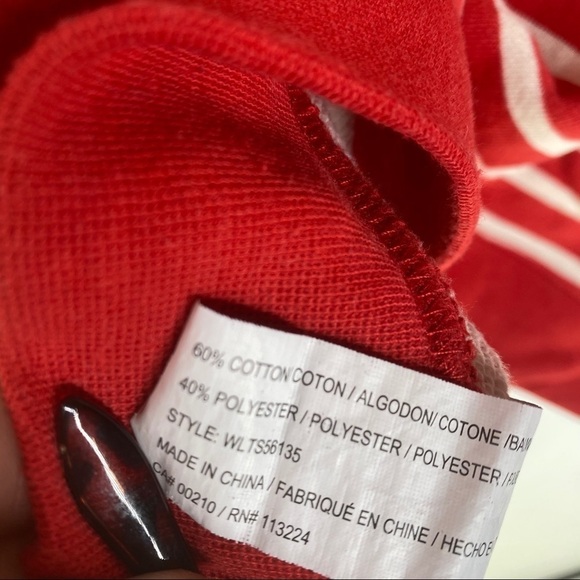 William Rast Red & White Stripe Top - Picture 3 of 11